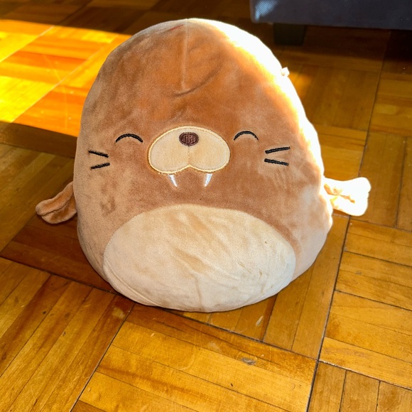 Squishmallows | “Bruce” the walrus Cute big Brown Plush Pillow - Picture 2 of 8